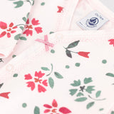 Petit Bateau Front Snap Floral Footie ~ Pink Multi