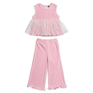 Petite Hailey Elise Pleated Top & Pants Set ~ Pink