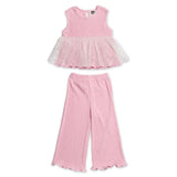 Petite Hailey Elise Pleated Top & Pants Set ~ Pink