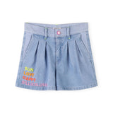 Billieblush Denim Shorts w/ Pleats ~ Double Stone & Bleach