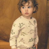 Mayoral Baby Boy Dinos Print Sweatshirt & Sweatpants Set ~ Light Taupe