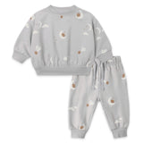 Quincy Mae Relaxed Fleece Sweatshirt & Sweatpants Set ~ Sky Friends/Cloud