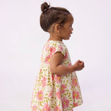 Petit Bateau Baby Sleeveless Big Flower Print Dress ~ White Multi