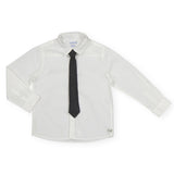 Mayoral Boys Button Down Shirt w/ Tie ~ White