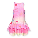 Baby Sara Star Print Scalloped Tutu Dress ~ Pink Multi