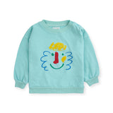 Bobo Choses Baby Sweatshirt ~ Happy Mask/Light Blue
