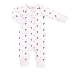 Coccoli Modal Romper ~ Hearts on Light Pink