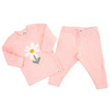 Oh Baby! White Terry Daisy 2pc Set ~ Pale Pink