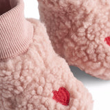 Molo Baby Umut Sherpa Booties ~ Red Hearts Soft
