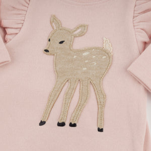 Oh Baby! Deer Millie Ruffle 2pc Set ~ Dusty Pink