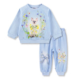 Molo Baby Disc Sweatshirt & Simeon Sweatpants Set ~ Meadow Kitten/Little Bows