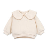 Play Up Baby Jersey Knit Sweater w/ Collar & Ladybug Print Leggings Set ~ Natural