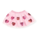 Sweet Wink Sequin Hearts Tutu Skirt ~ Pink