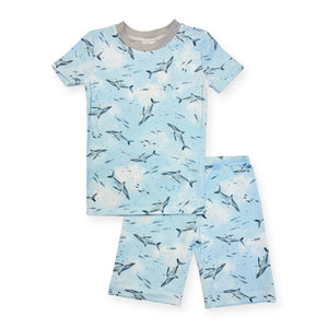 Esme s/s Top & Shorts Pj Set ~ Shark