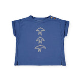 Babyclic T-Shirt & Printed Shorts Set ~ 3 Birds Klein Blue/Birds Fly