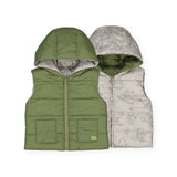 Mayoral Baby Boy Reversible Puffer Vest ~ Forest