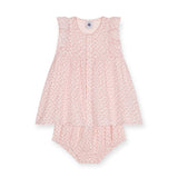 Petit Bateau Sleeveless Floral Dress w/ Bloomer ~ Pink Cream
