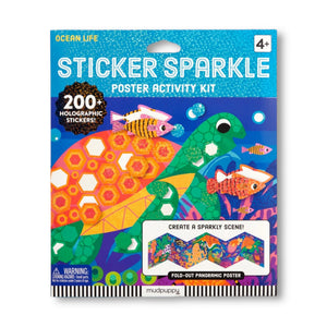 Mudpuppy Ocean Life Sticker Sparkle Poster Activity Kit