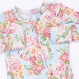 Angel Dear 2 Way Zipper Ruffle Back Footie ~ Angeline Floral