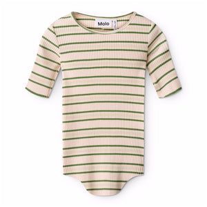 Molo Ronelle s/s Ribbed Top 7-12 ~ Cloud Green Stripe