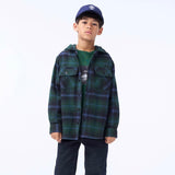 Molo Boys Rizz Button Down w/ Hood ~ Galaxy Check
