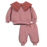 Play Up Baby Fleece Sweatshirt w/ Collar & Sweatpants Set ~ Mauve
