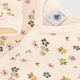 Petit Bateau Front Snap Floral Footie ~ Cream Multi