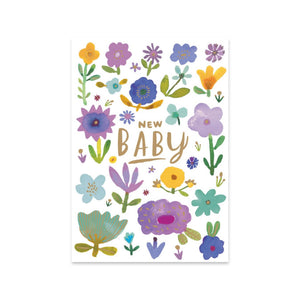 Roger La Borde New Baby Flowers Baby Card
