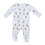 Angel Dear 2 Way Zipper Footie ~ Bestie Dogs Blue