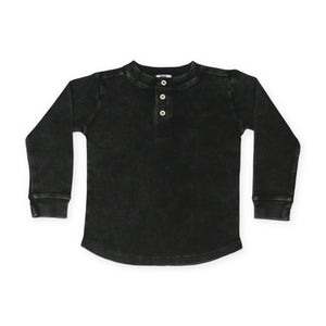 Mish Baby l/s Enzyme Thermal Henley ~ Black