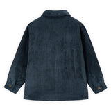 Mayoral Boys Ribbed Velour Button Down Shirt ~ Navy