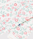 Petit Bateau Front Snap Floral Print Romper ~ White Multi