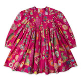 Oilily Girls Dix Paris Print Dress ~ Fuchsia