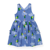 Mayoral Girls Sleeveless Printed Dress ~ Indigo Floral