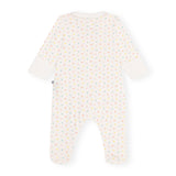 Petit Bateau Front Zip Multicolor Heart Print Footie ~ White Multi