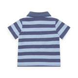 Huxbaby Peeping Hux Striped Polo & Slouch Shorts Set ~ Blue/Midnight