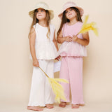 Petite Hailey Elise Pleated Top & Pants Set ~ Pink