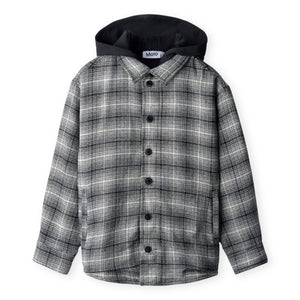 Molo Hugin Plaid Jacket w/ Hood ~ Moon Check