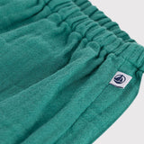 Petit Bateau Baby Bel Ete Print Sweatshirt & Gauze Pants Set ~ Cream Multi/Green