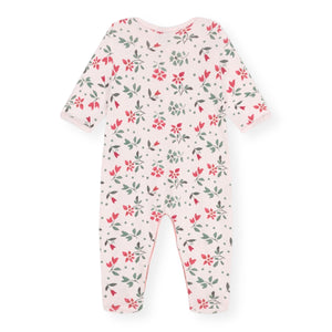 Petit Bateau Front Snap Floral Footie ~ Pink Multi
