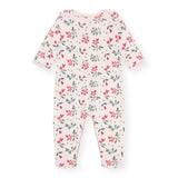 Petit Bateau Front Snap Floral Footie ~ Pink Multi