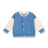 Petit Bateau Baby Varsity Jacket ~ Blue/Cream