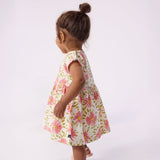 Petit Bateau Baby Sleeveless Big Flower Print Dress ~ White Multi