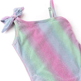 Shade Critters Shimmer Bunny One Shoulder Tie Swimsuit ~ Ocean Ombre