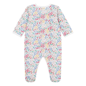 Petit Bateau Front Snap Floral Print Footie ~ Multi
