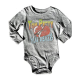 Rowdy Sprout Tom Petty & the Heartbreakers Vintage Logo l/s Onesie ~ Tri-Grey