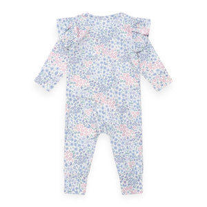 Huxbaby Flower Garden Frill Romper ~ Blue Multi