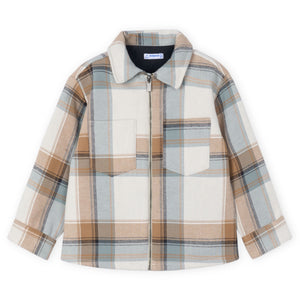 Mayoral Boys Fleece Lined Check Jacket ~ Caramel