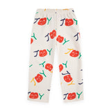 Bobo Choses Smiling Cropped T-Shirt & Sweatpants Set ~ Off White Multi