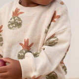 Play Up Baby Pineapple Print Sweatshirt & Sweatshorts Set ~ Oatmeal